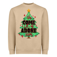 Mushroom oh come let us adore him christmas tree Heavyweight Sweatshirt - MaliasSmallBusiness