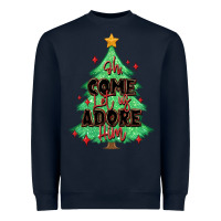 Navy oh come let us adore him christmas tree Heavyweight Sweatshirt - MaliasSmallBusiness
