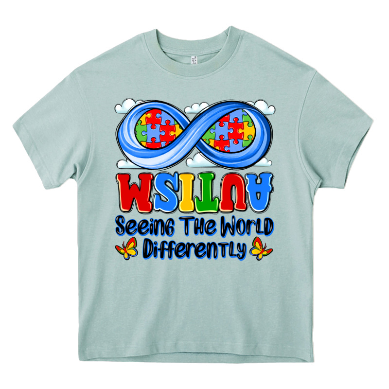 Autism Infinity Seeing The World Differently Heavy Core Tee by JahusDesignShop | Teevron