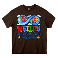 Chocolate Brown autism infinity seeing the world differently Heavy Core Tee - JahusDesignShop