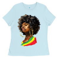 Baby Blue juneteenth black women Ladies Tee - HRA Design Shop