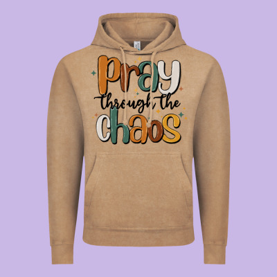 Pray Throthe Chaos Vintage Hoodie Designed By Maliassmallbusiness