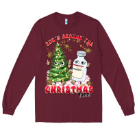 Burgundy racn around the christmas tree Long Sleeve Tee - MaliasSmallBusiness
