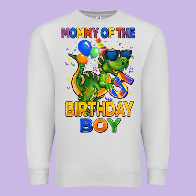 Mommy Of The 5 Th Birthday Boy T Rex Premium Sweatshirt Designed By Cowgirlartshop