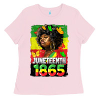 Bubblegum Pink juneteenth 1865 black freedom Ladies Tee - HRA Design Shop