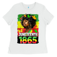 White juneteenth 1865 black freedom Ladies Tee - HRA Design Shop