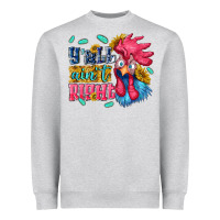 Heather Grey yall aint right with chicken Heavyweight Sweatshirt - NancyCooperArtShop