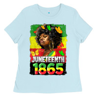 Baby Blue juneteenth 1865 black freedom Ladies Tee - HRA Design Shop