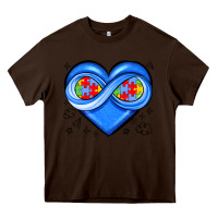 Chocolate Brown infinity heart autism awareness Heavy Core Tee - JahusDesignShop