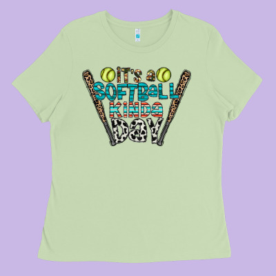 Softball Ladies Tee Designed By Cowhidedigitalart