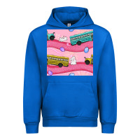 Cobalt Easter School Bus Seamless Pattern Urban Hoodie - BundleAndBundleShop