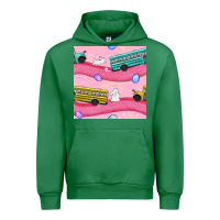 Emerald Easter School Bus Seamless Pattern Urban Hoodie - BundleAndBundleShop