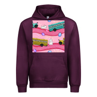 Mauve Wine Easter School Bus Seamless Pattern Urban Hoodie - BundleAndBundleShop