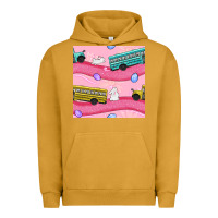 Pigment Peanut Butter Easter School Bus Seamless Pattern Urban Hoodie - BundleAndBundleShop