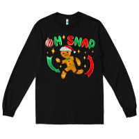 Black oh snap with gingerbread Long Sleeve Tee - MaliasSmallBusiness