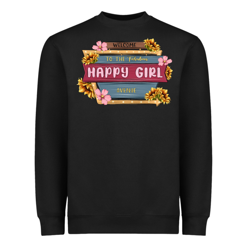 Welcome To The Fabulous Happy Girl Avenue Heavyweight Sweatshirt by MaliasSmallBusiness | Teevron
