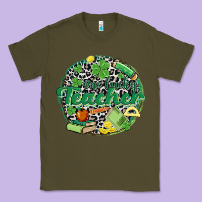 One Lucky Teacher Classic Tee Designed By Maliassmallbusiness