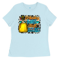 Baby Blue whiskey bent hell bound Ladies Tee - CowhideDigitalArt