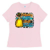 Bubblegum Pink whiskey bent hell bound Ladies Tee - CowhideDigitalArt