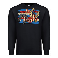 Black 4th of july horseshoe Premium Sweatshirt - CowGirlArtShop