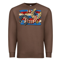 Chestnut 4th of july horseshoe Premium Sweatshirt - CowGirlArtShop