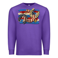Purple 4th of july horseshoe Premium Sweatshirt - CowGirlArtShop