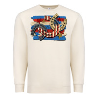 Sandshell 4th of july horseshoe Premium Sweatshirt - CowGirlArtShop
