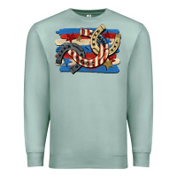 Seafoam 4th of july horseshoe Premium Sweatshirt - CowGirlArtShop