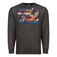 Smoke 4th of july horseshoe Premium Sweatshirt - CowGirlArtShop