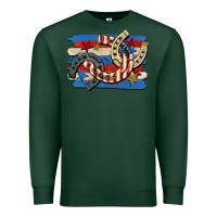Sports Green 4th of july horseshoe Premium Sweatshirt - CowGirlArtShop