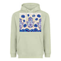 Matcha evil eyes with white wooden pattern Heavyweight Hoodie - TumblerDesignByShophia