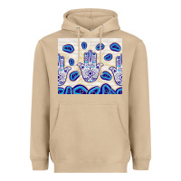 Evil Eyes With White Wooden Pattern Heavyweight Hoodie | Teevron