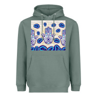Sage evil eyes with white wooden pattern Heavyweight Hoodie - TumblerDesignByShophia