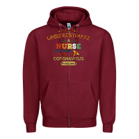 Burgundy Never Underestimate A Nurse Zipper Hoodie - Bettercallsaul