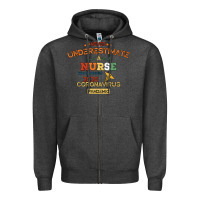 Charcoal Heather Never Underestimate A Nurse Zipper Hoodie - Bettercallsaul