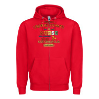Red Never Underestimate A Nurse Zipper Hoodie - Bettercallsaul