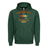 Sports Green Never Underestimate A Nurse Zipper Hoodie - Bettercallsaul