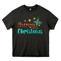 Asphalt merry christmas turquoise gemstones cross Heavy Core Tee - BarkalooDesign