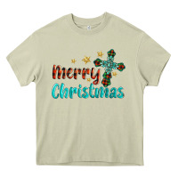 Mossy merry christmas turquoise gemstones cross Heavy Core Tee - BarkalooDesign