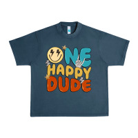 Midnight Navy one happy dude Urban Heavy Tee - MaliasSmallBusiness