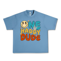 Pebble Blue one happy dude Urban Heavy Tee - MaliasSmallBusiness
