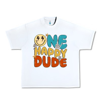 White one happy dude Urban Heavy Tee - MaliasSmallBusiness