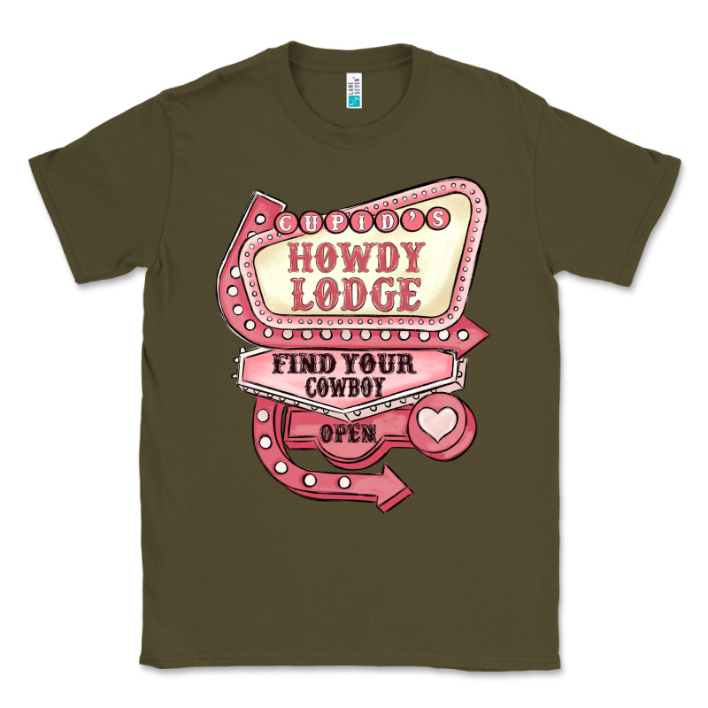 Cupids Howdy Lodge Find Your Cowboy Open Classic Tee by MaliasSmallBusiness | Teevron