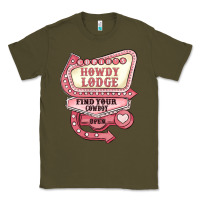 Army Green cupids howdy lodge find your cowboy open Classic Tee - MaliasSmallBusiness