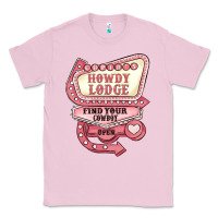 Bubblegum Pink cupids howdy lodge find your cowboy open Classic Tee - MaliasSmallBusiness