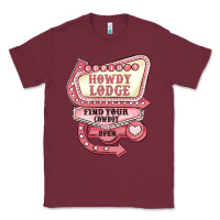 Burgundy cupids howdy lodge find your cowboy open Classic Tee - MaliasSmallBusiness