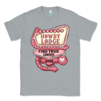 Heather Grey cupids howdy lodge find your cowboy open Classic Tee - MaliasSmallBusiness