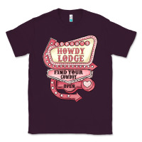 Plum cupids howdy lodge find your cowboy open Classic Tee - MaliasSmallBusiness