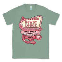 Sage cupids howdy lodge find your cowboy open Classic Tee - MaliasSmallBusiness