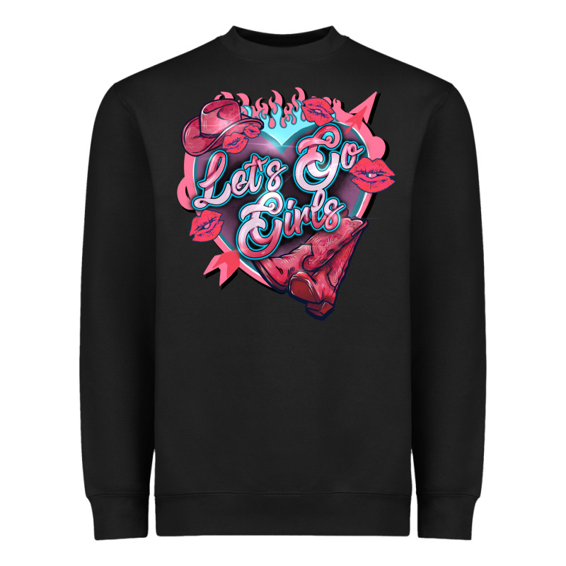 Lets Go Girls Pink Heavyweight Sweatshirt by NancyCooperArtShop | Teevron